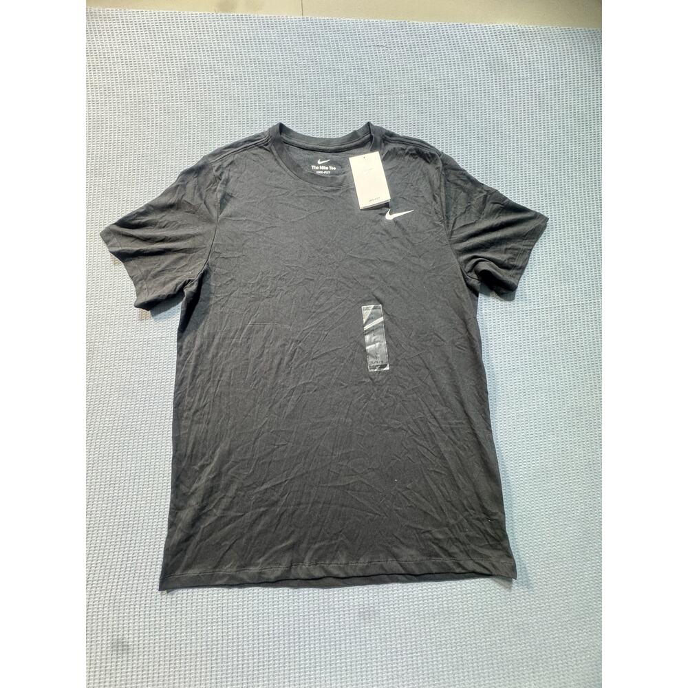 NIKE DRI FIT Men Sz L Black‎ Tee  Brand New